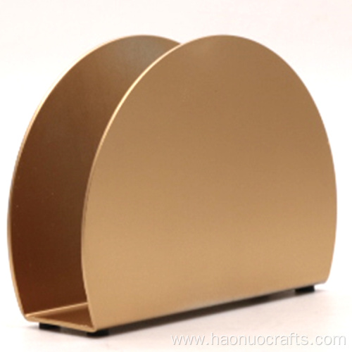 Golden minimalist semi-circular tissue storage rack